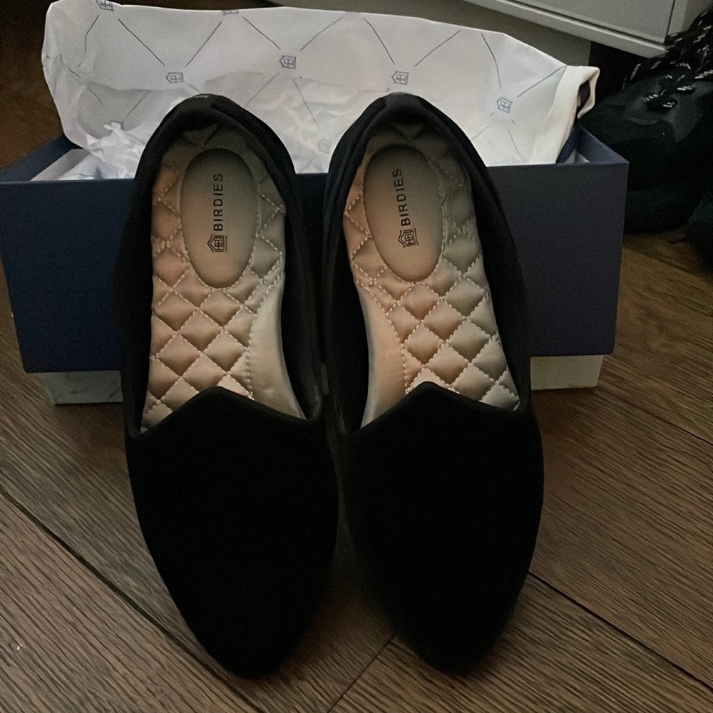 Birdies Black Velvet Flats